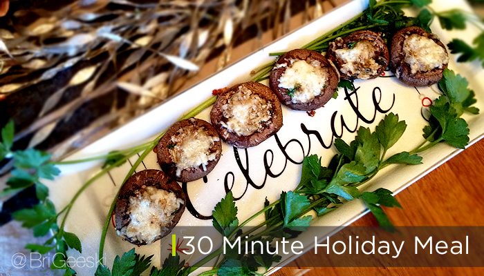Easy Stuffed Mushrooms with 30 minute holiday meal #shop