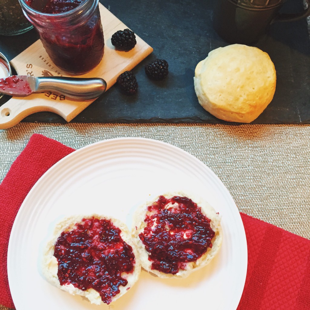 Jam on biscuits
