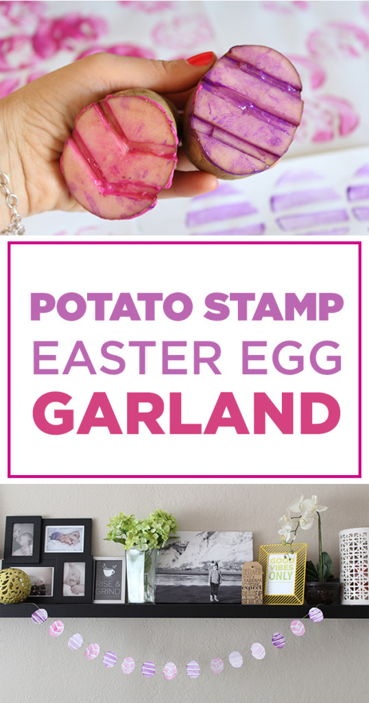 potato stamp easter egg garland