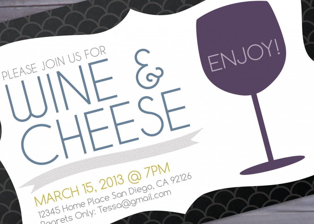 Wine and Cheese Party Invitation Printable BriGeeski