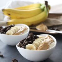 Chocolate Peanut Butter Banana Bowls