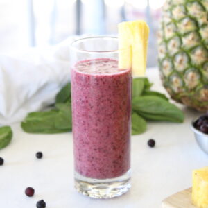 Wild Blueberry & Pineapple Smoothies spinach blueberry pineapple smoothie