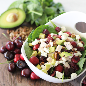 Cherry & Chicken Spinach Salad chicken spinach salad