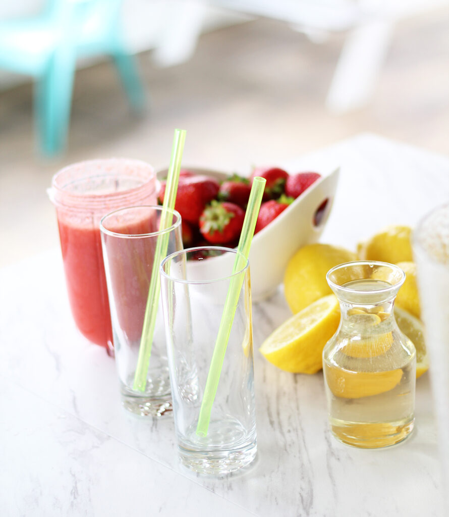 ingredients for strawberry lemonade