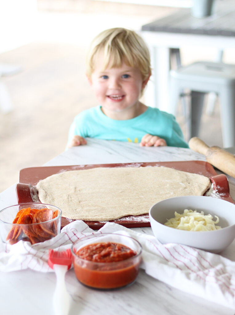 make homemade pizza with the kids