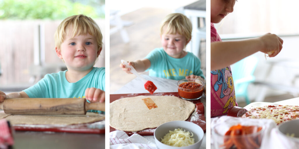 make pizza with the kids