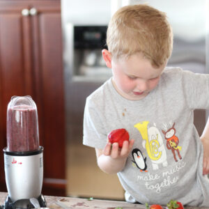 Strawberry + Wild Blueberry Smoothies teach kids to make smoothies