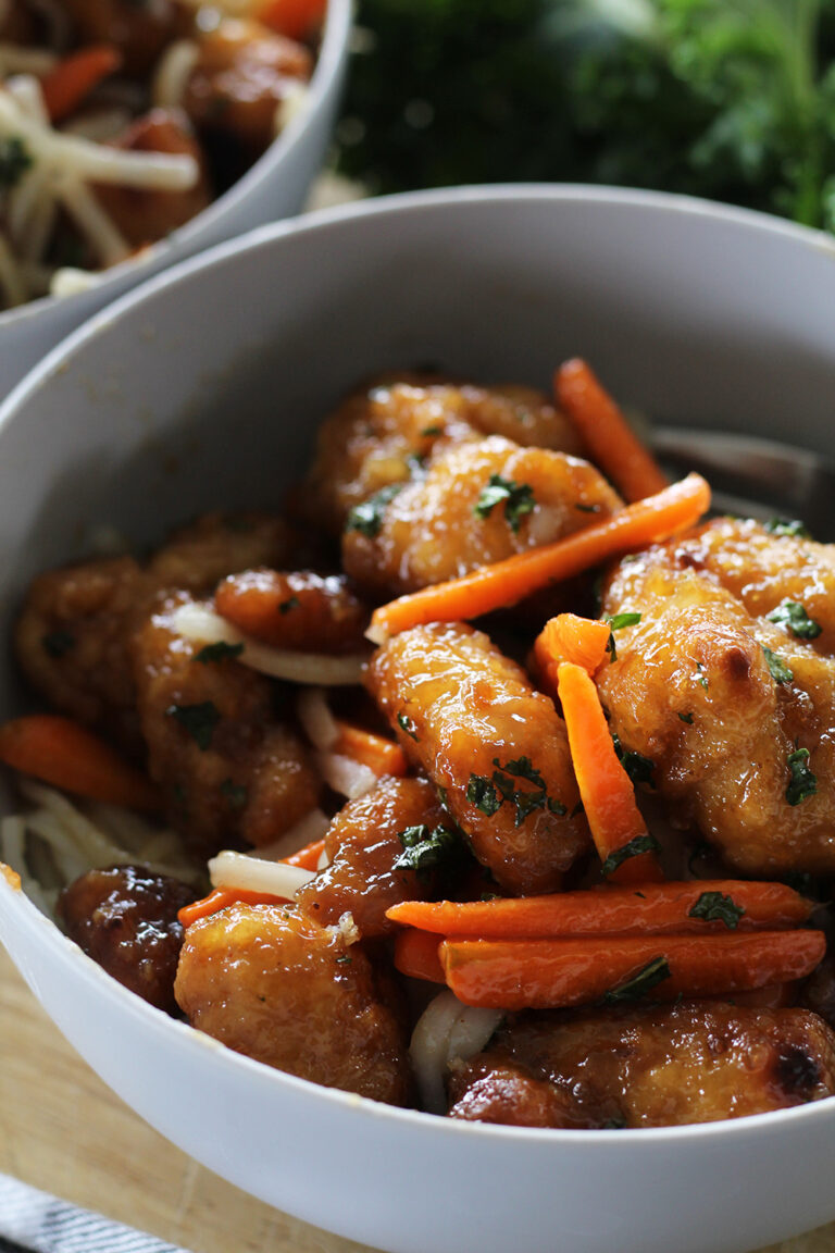 Easy Orange Chicken with Rice Noodles BriGeeski