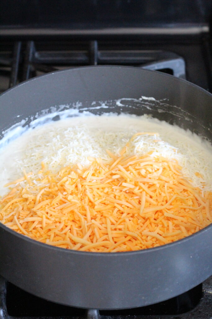 Add cheese to combine sauce