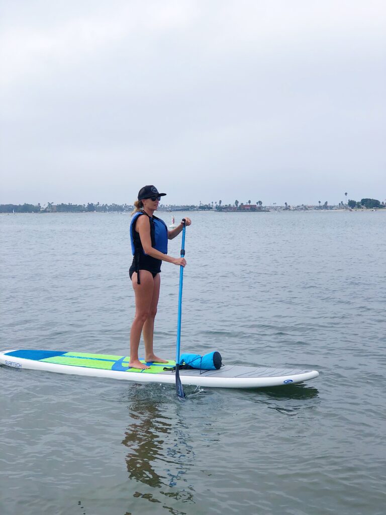 Paddleboarding for fun in San Diego
