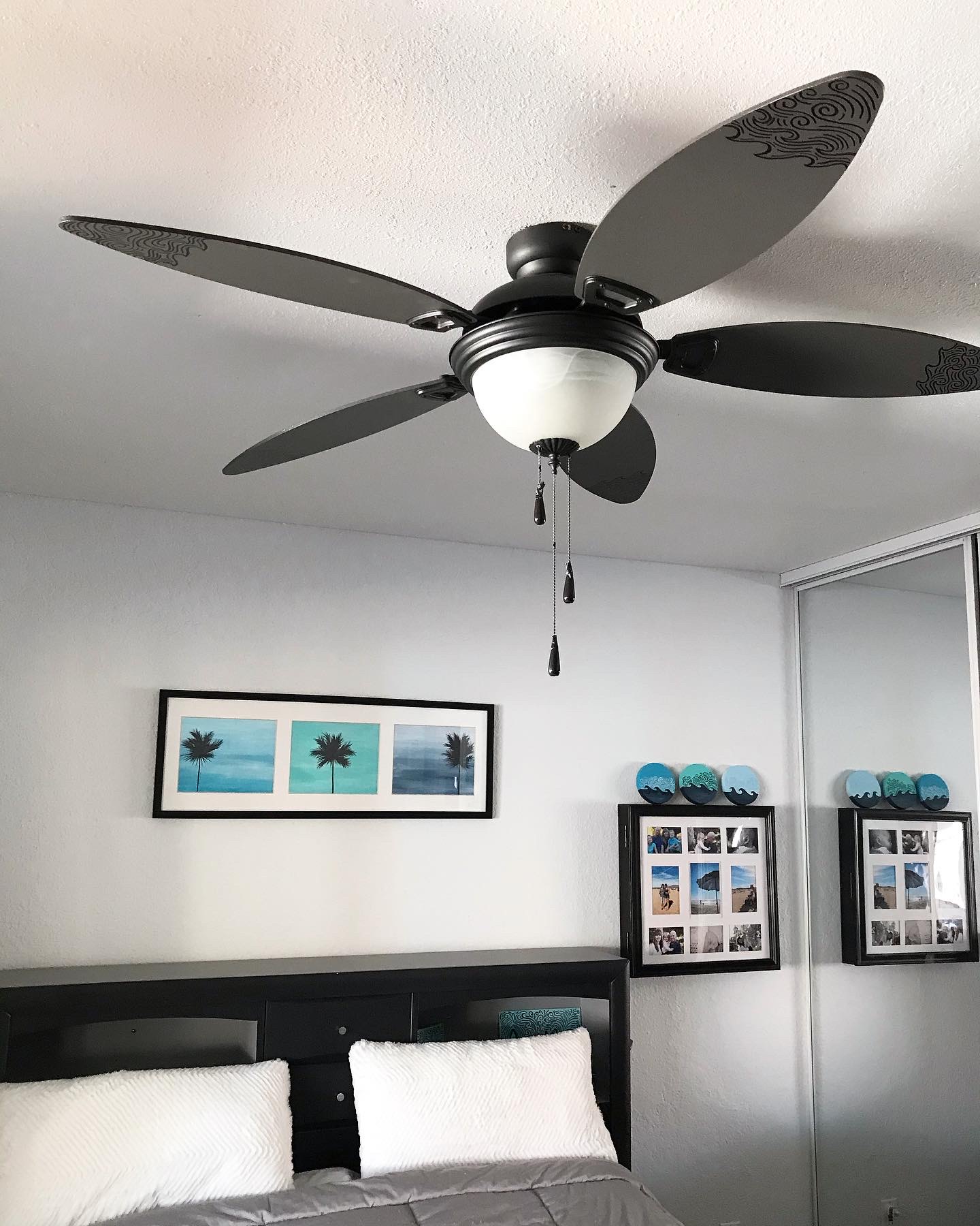 Paint a Ceiling Fan with Wave Designs