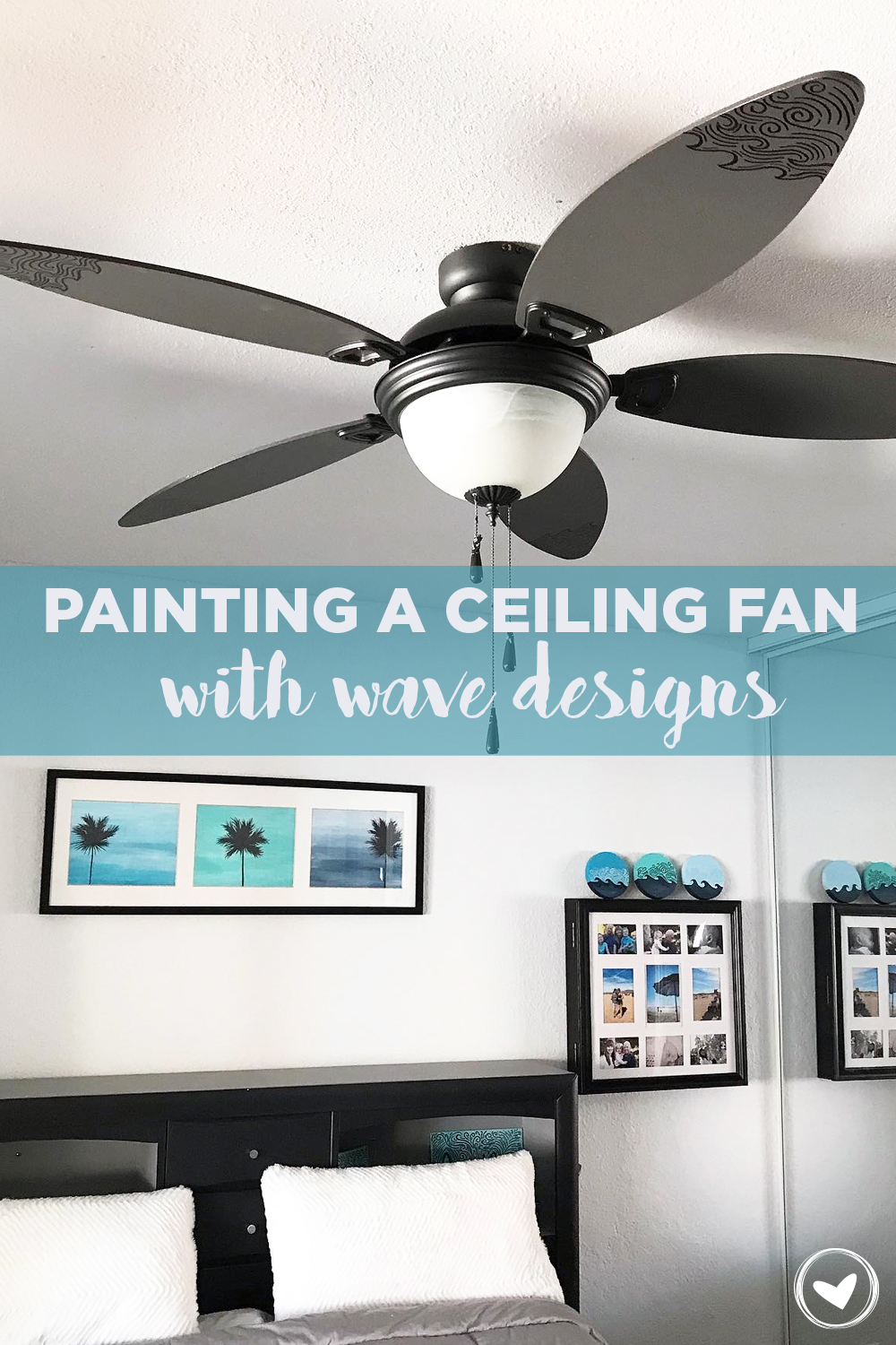 Painting A Ceiling Fan With Wave Designs