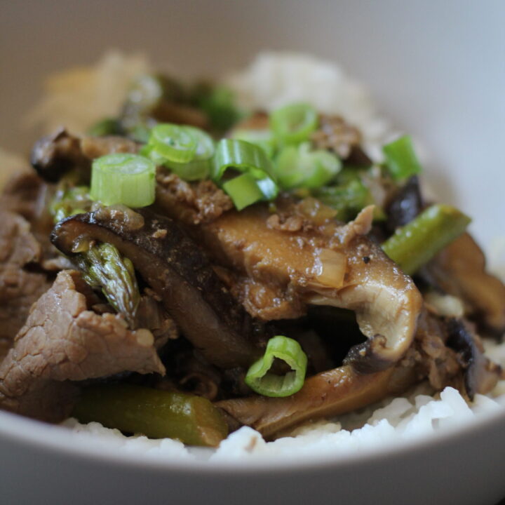 Shiitake beef with asparagus