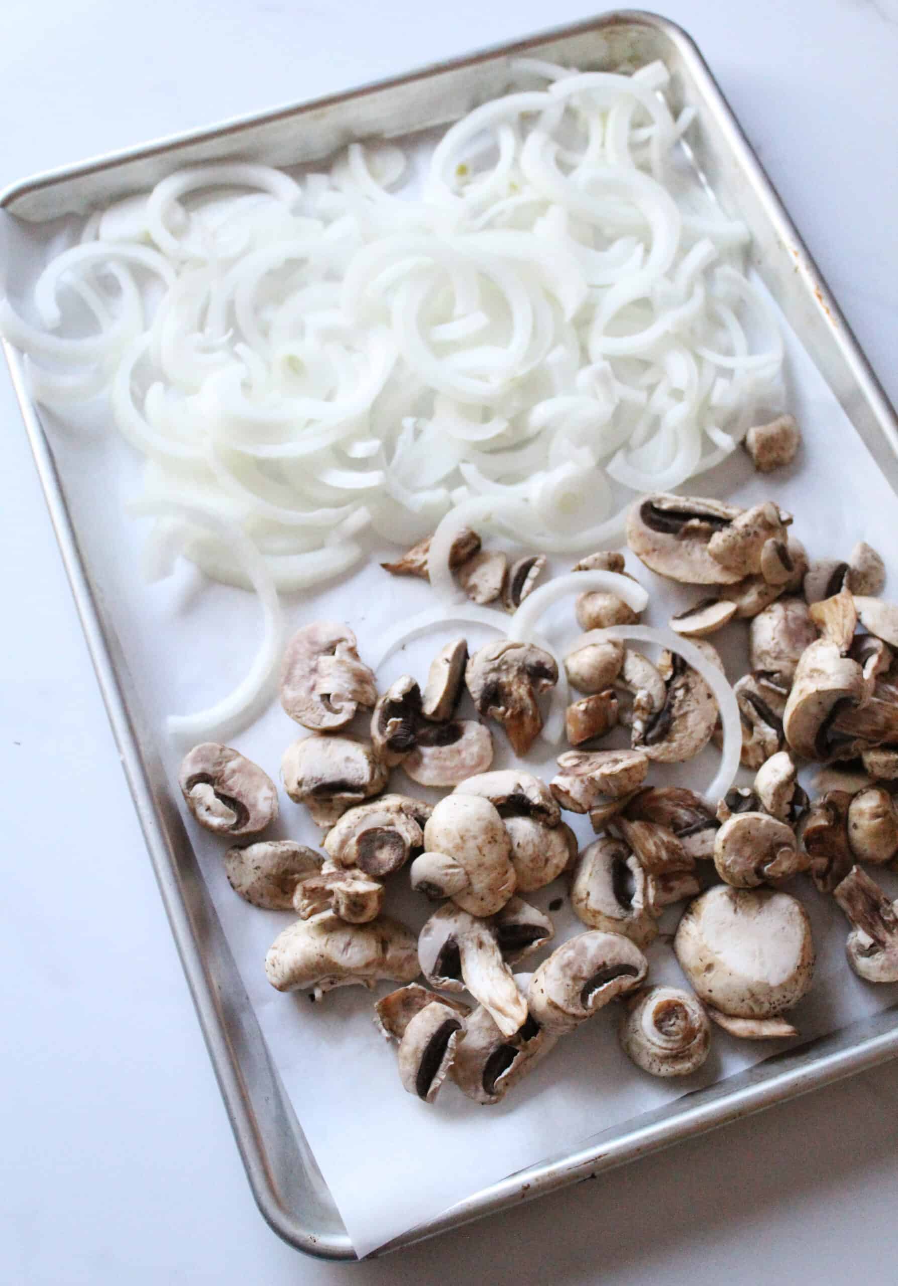 onion and mushrooms