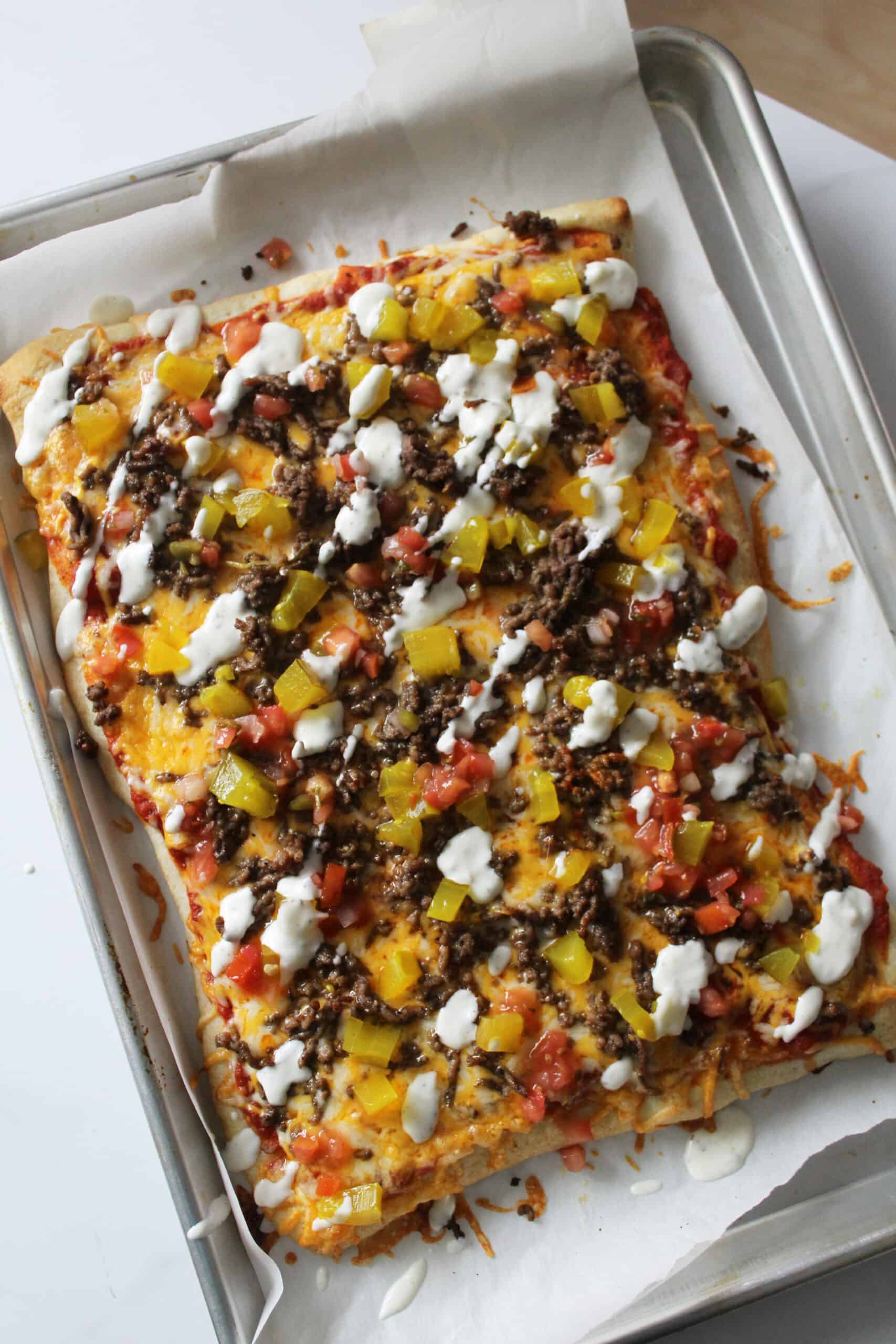 whole cheeseburger pizza