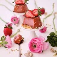 Strawberry Pistachio Flan