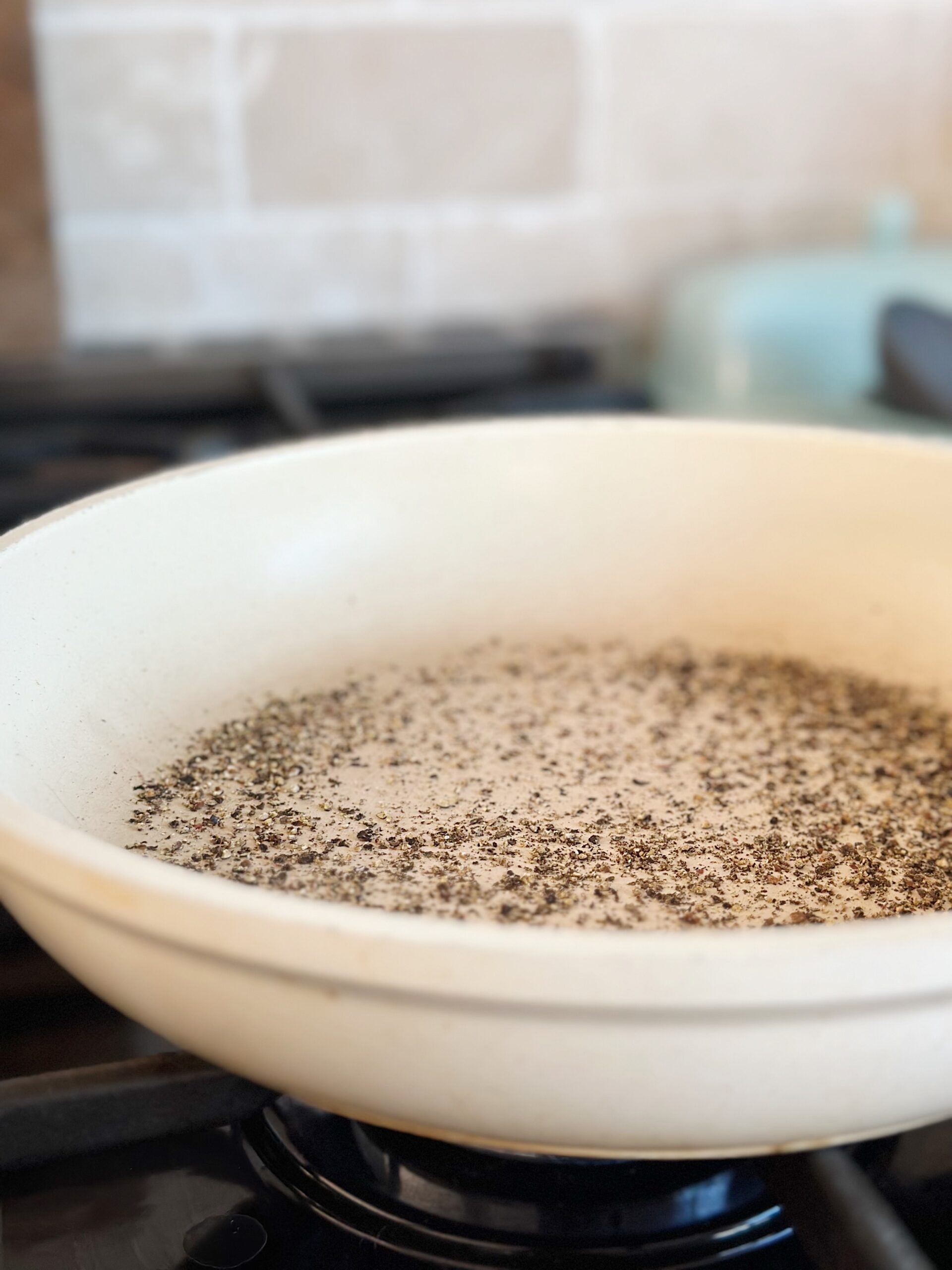 black pepper in skillet