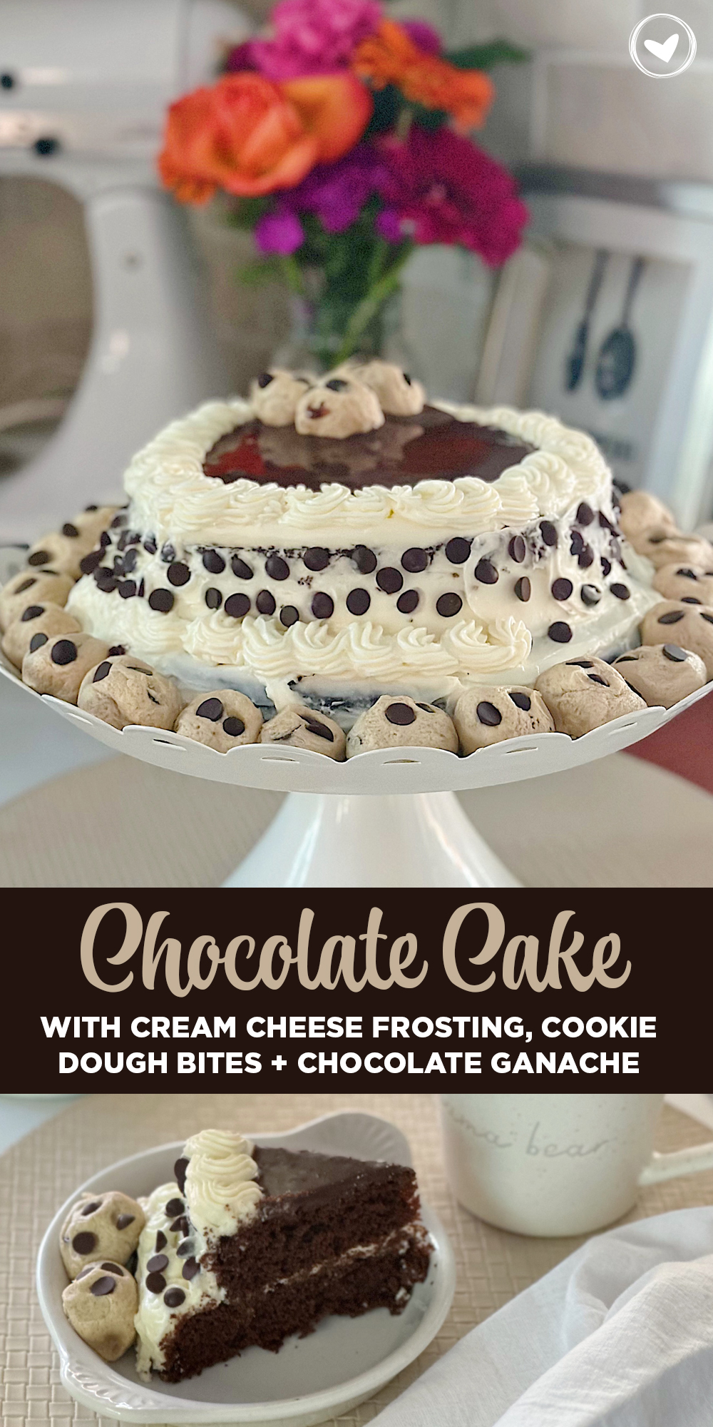 Chocolate Cake with Cookie Dough and Chocolate Ganache