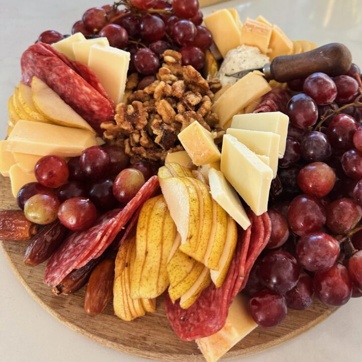 Grapes, cheese and salami