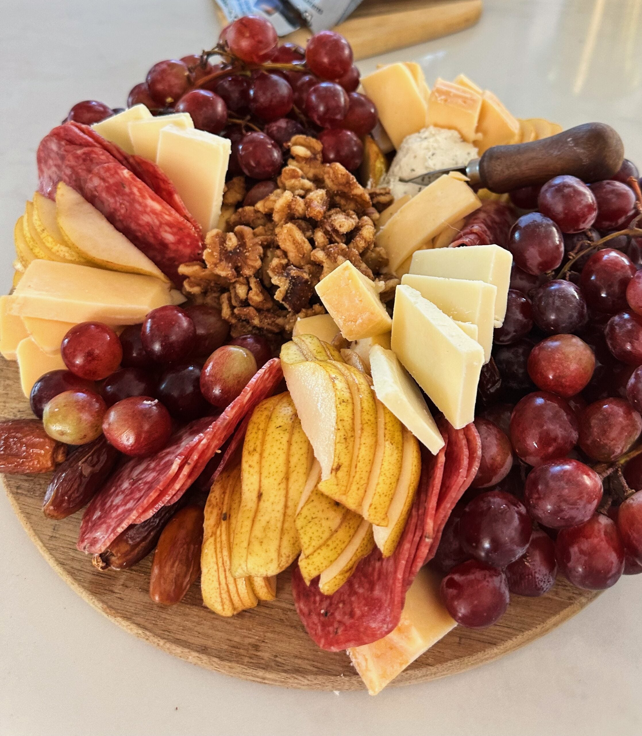 Grapes, cheese and salami