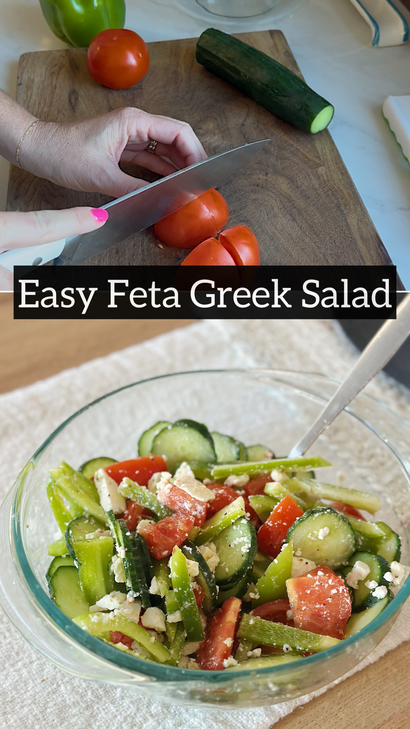 Easy Feta Greek Salad, Inspired by Traditional Greek Salad