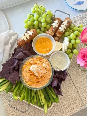 Easy Game Day Snack Board with Football Pretzels