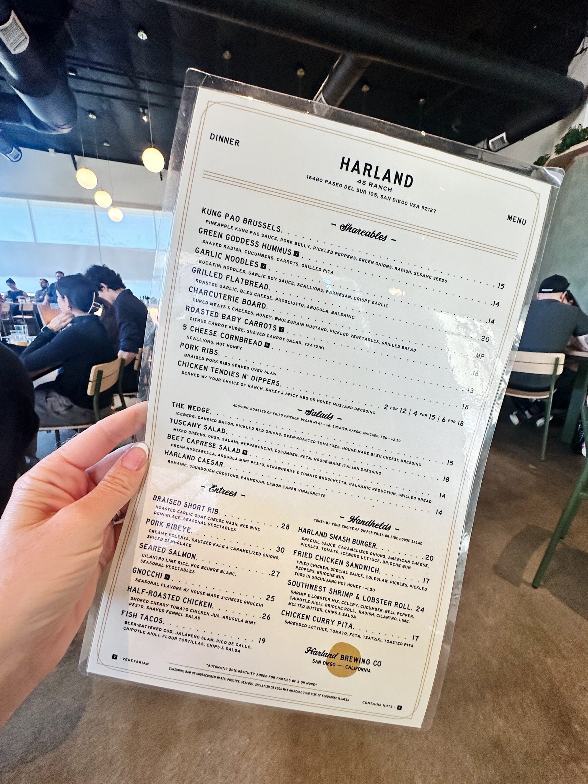Harland 4S Ranch Menu