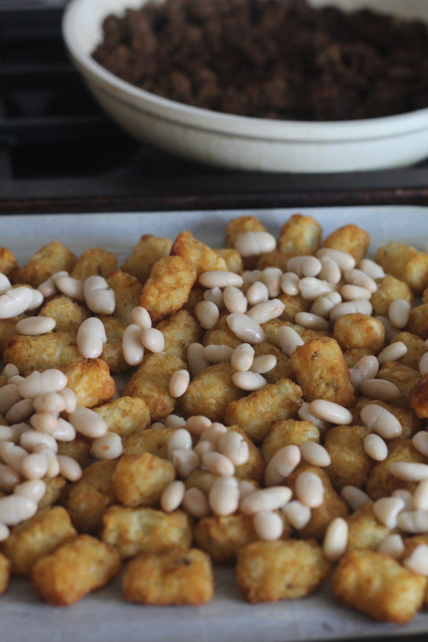 tater tots with beans