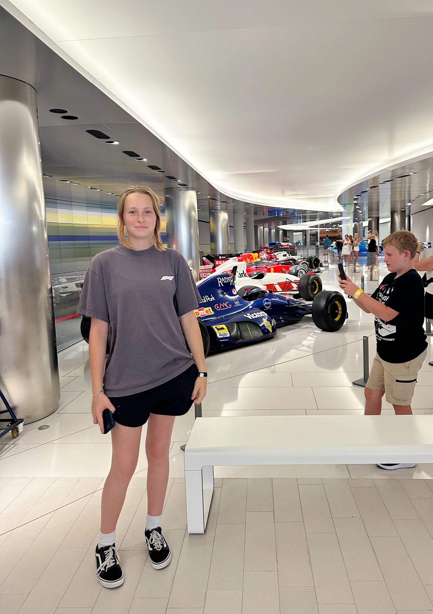 Checking out the car museum