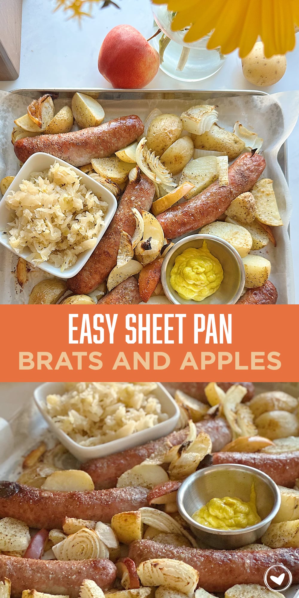 Easy Sheet Pan Brats and Apples